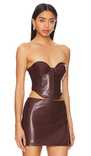 Lovers and Friends Ana Faux Leather Top in Brown