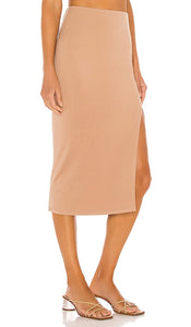 Lovers and Friends Aubrey Midi Skirt in Tan