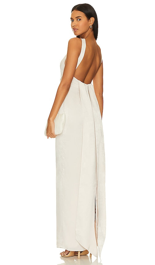 Lovers and Friends Bobbi Gown in Cream - Robe Bobbi Lovers and Friends en crème - 恋人和朋友奶油色芭比礼服 - Lovers and Friends Bobbi-Kleid in Creme - Lovers and Friends 바비 가운 크림 색상 - Abito Bobbi per amanti e amici color crema