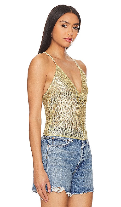 Lovers and Friends Charlotte Top in Metallic Gold