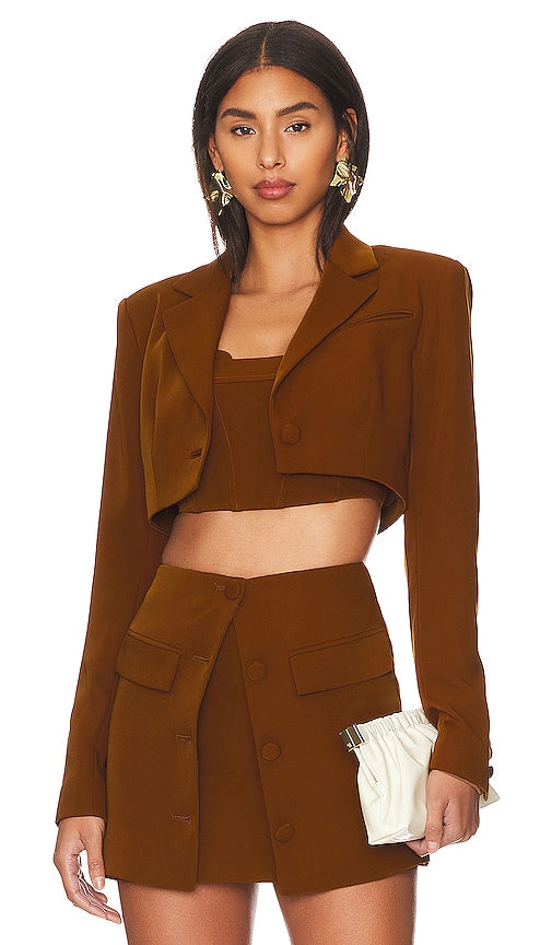 Lovers and Friends Christelle Blazer in Brown - Lovers and Friends Christelle Blazer en marron - 恋人和朋友 Christelle 棕色西装外套 - Lovers and Friends Christelle Blazer in Braun - Lovers and Friends 브라운 컬러의 Christelle 블레이저 - Amanti e amici Christelle Blazer in marrone
