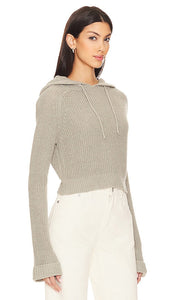 Lovers and Friends Crystal Knit Hoodie in Grey