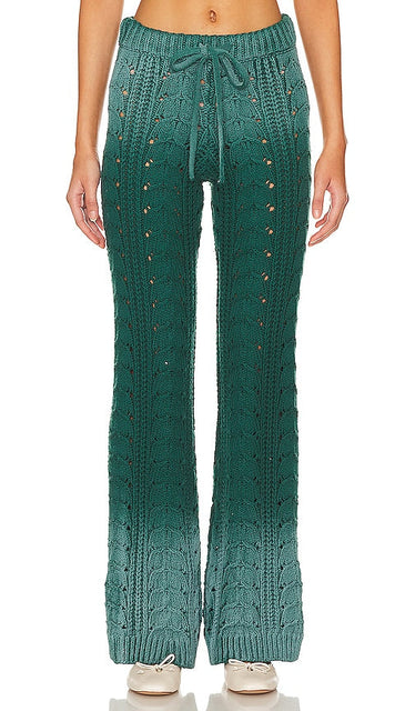 Lovers and Friends Jelissa Ombre Knit Pant in Dark Green - Lovers and Friends - Pantalon en tricot ombré Jelissa en vert foncé - Lovers and Friends Jelissa 深绿色 Ombre 针织长裤 - Lovers and Friends Jelissa Ombre Strickhose in Dunkelgrün - Lovers and Friends Jelissa 옴브레 니트 팬츠 - Pantaloni in maglia Jelissa Ombre Lovers and Friends in verde scuro