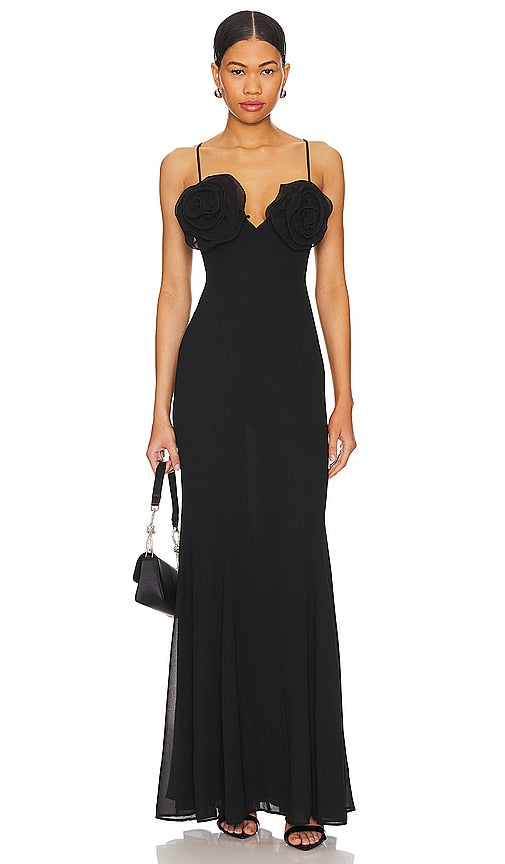 Lovers and Friends Jemma Gown in Black - Robe Jemma Lovers and Friends en noir - 恋人和朋友 Jemma 黑色礼服 - Lovers and Friends Jemma Kleid in Schwarz - Lovers and Friends Jemma 가운 블랙 색상 - Abito Jemma per amanti e amici in nero