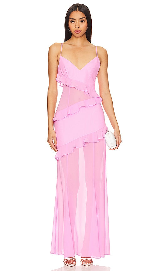 Lovers and Friends Kimbra Gown in Pink - Robe Kimbra Lovers and Friends en rose - 恋人和朋友 Kimbra 粉色礼服 - Lovers and Friends Kimbra-Kleid in Rosa - Lovers and Friends 킴브라 가운 핑크 - Abito Kimbra per amanti e amici in rosa