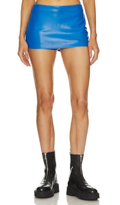 Lovers and Friends Kya Faux Leather Skirt in Blue - Lovers and Friends - Jupe en similicuir Kya en bleu - Lovers and Friends Kya 蓝色人造皮裙 - Lovers and Friends Kya Kunstlederrock in Blau - Lovers and Friends Kya 인조 가죽 스커트 블루 색상 - Lovers and Friends Gonna in ecopelle Kya in blu
