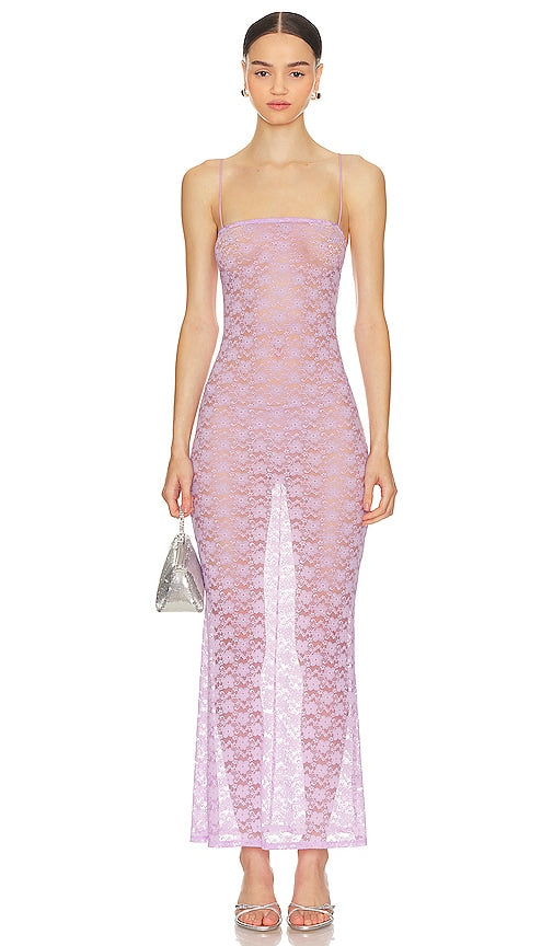 Lovers and Friends Lia Sheer Gown in Lavender - Lovers and Friends - Robe transparente Lia en lavande - Lovers and Friends Lia 薰衣草紫透明礼服 - Transparentes Kleid Lia von Lovers and Friends in Lavendel - Lovers and Friends Lia 라벤더 쉬어 가운 - Lovers and Friends Abito velato Lia color lavanda