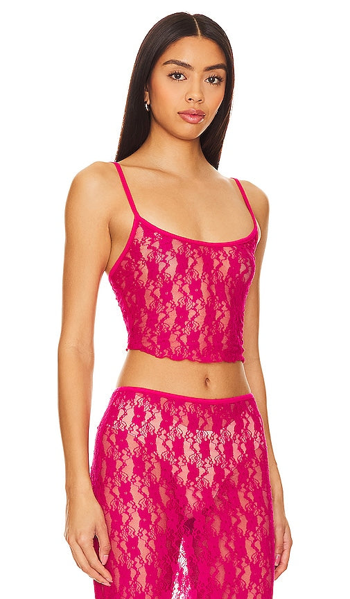 Lovers and Friends Lia Sheer Tank Top in Fuchsia
