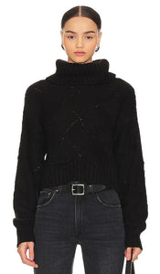 Lovers and Friends Lilah Turtleneck in Black - Lovers and Friends - Col roulé Lilah en noir - Lovers and Friends Lilah 黑色高领毛衣 - Lovers and Friends Lilah Rollkragenpullover in Schwarz - Lovers and Friends Lilah 터틀넥 블랙 색상 - Dolcevita Lovers and Friends Lilah in nero