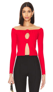 Lovers and Friends Liora Rosette Sweater in Red - Pull Lovers and Friends Liora Rosette en rouge - Lovers and Friends Liora 红色玫瑰花毛衣 - Lovers and Friends Liora Rosette Pullover in Rot - Lovers and Friends Liora 로제트 스웨터레드 색상 - Maglione Lovers and Friends Liora Rosette in rosso