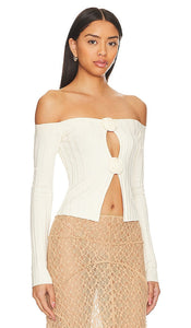Lovers and Friends Liora Rosette Sweater in White