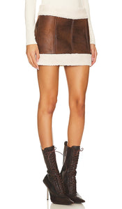 Lovers and Friends Luanne Mini Skirt in Brown