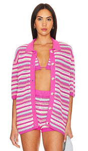 Lovers and Friends Lucia Cardigan in Pink - Lovers and Friends Cardigan Lucia en rose - 恋人和朋友 Lucia 粉色开衫 - Lovers and Friends Lucia Cardigan in Rosa - Lovers and Friends 루시아 가디건 핑크 색상 - Cardigan Lucia per amanti e amici in rosa