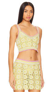 Lovers and Friends Meadow Crochet Top in Yellow