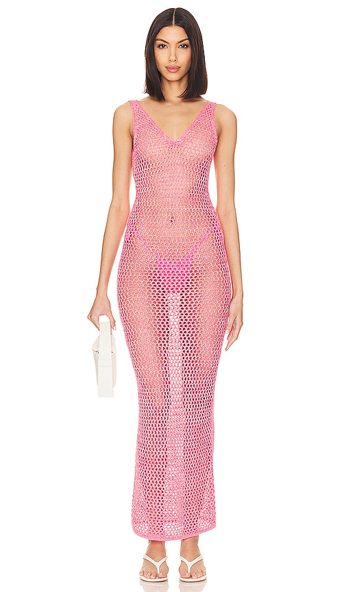 Lovers and Friends Pilar Crochet Maxi in Pink - Lovers and Friends Pilar Crochet Maxi en rose - Lovers and Friends Pilar 粉色钩针长裙 - Lovers and Friends Pilar Häkel-Maxi in Rosa - Lovers and Friends Pilar 크로셰 맥시 핑크 색상 - Lovers and Friends Pilar Crochet Maxi in rosa