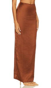 Lovers and Friends River Maxi Skirt in Chocolate