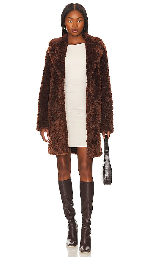 Lovers and Friends Romy Coat in Chocolate - Manteau Romy Lovers and Friends en chocolat - Lovers and Friends Romy 巧克力外套 - Lovers and Friends Romy Mantel in Schokolade - Lovers and Friends 로미 코트 초콜릿 - Cappotto Romy per amanti e amici color cioccolato