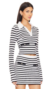 Lovers and Friends Selene Striped Sweater in Black,White