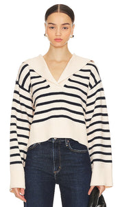 Lovers and Friends x Anja Dujakovi√Ñ¬á Niam Striped Sweater in Ivory - Lovers and Friends x Anja Dujakovi√Ñ¬á Niam - Pull rayé en ivoire - Lovers and Friends x Anja Dujakovi√Ná Niam 象牙色条纹毛衣 - Lovers and Friends x Anja Dujakovi√Ñ¬á Niam Gestreifter Pullover in Elfenbein - Lovers and Friends x Anja Dujakovi√Ñ¬á 아이보리 색상의 니암 스트라이프 스웨터 - Lovers and Friends x Anja Dujakovi√Ñ¬á Maglione a righe Niam in avorio