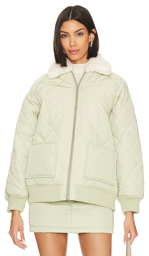 Lovers and Friends x Rachel Evie Quilted Jacket in Sage