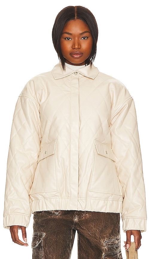 Lovers and Friends x Rachel Rylee Faux Leather Jacket in Cream