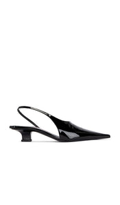 Lucasheva Aurora Slingback Pump in Black | Black Patent Pump Heels for Women