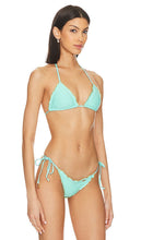 Luli Fama Forever Luli Wavy Luxe Bikini Top in Teal