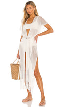 Luli Fama Fringe Caftan in White