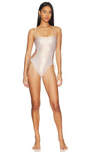 Luli Fama Golden Luli Lace Up One Piece in Metallic Gold - Luli Fama Golden Luli une pièce à lacets en or métallisé - Luli Fama 金色 Luli 系带一件，金属金色 - Luli Fama Golden Luli Schnür-Einteiler in Metallic-Gold - Luli Fama Golden Luli 레이스업 원피스 - Costume intero con lacci Luli Fama Golden Luli in oro metallizzato