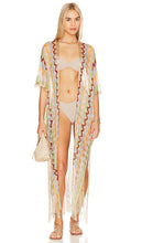 Luli Fama Here Comes The Sun Long Poncho in Beige