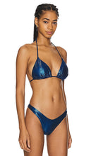 Luli Fama Midnight Waves Seamless Bikini Top in Blue