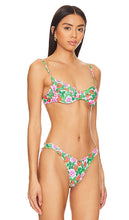 Luli Fama Strawberry Fields Wavy Luxe Bikini Top in Green