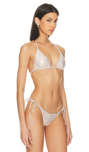 Luli Fama Triangle Bikini Top in Metallic Gold