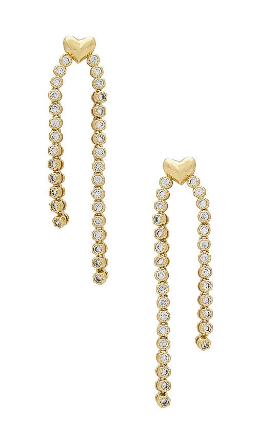 Luv AJ The Molten Heart Cascading Studs in Metallic Gold