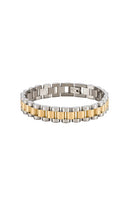 Luv AJ The Two-Toned Timepiece Bracelet in Metallic Gold