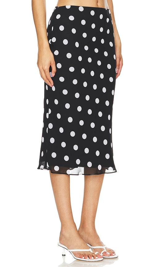 MAJORELLE Brandi Midi Skirt in Black