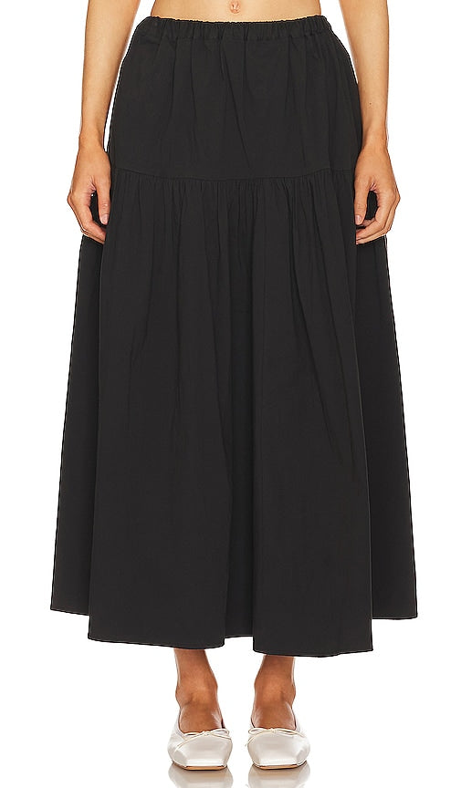 MAJORELLE Carolyn Midi Skirt in Black - MAJORELLE Jupe mi-longue Carolyn en noir - MAJORELLE Carolyn 黑色中长半身裙 - MAJORELLE Carolyn Midirock in Schwarz - MAJORELLE 캐롤린 미디 스커트 - Gonna midi MAJORELLE Carolyn in nero