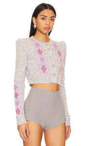 MAJORELLE Dalila Argyle Cardigan in Grey