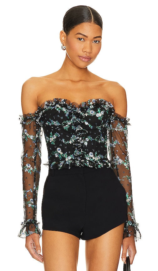 MAJORELLE Katarina Top in Black - Haut MAJORELLE Katarina en Noir - MAJORELLE Katarina 黑色上衣 - MAJORELLE Katarina Top in Schwarz - MAJORELLE Katarina 탑 - Top MAJORELLE Katarina in nero