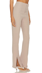 MAJORELLE Leticia Split Flare Pant in Beige