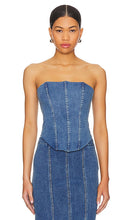 MAJORELLE Luda Bustier Top in Blue
