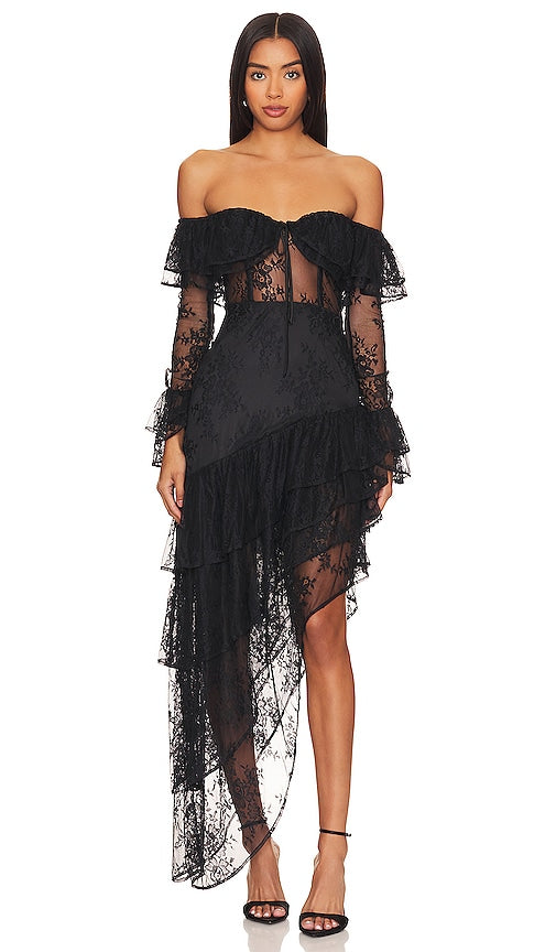 MAJORELLE Maddalena Gown in Black - Robe MAJORELLE Maddalena en Noir - MAJORELLE Maddalena 黑色礼服 - MAJORELLE Maddalena Kleid in Schwarz - MAJORELLE 마달레나 가운 - MAJORELLE Abito Maddalena in nero