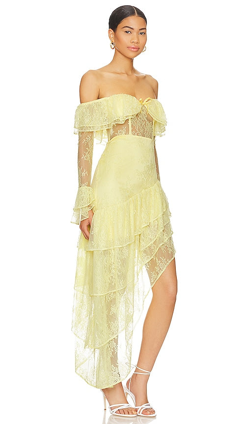 MAJORELLE Maddalena Gown in Yellow