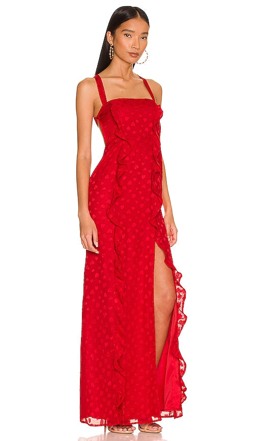 MAJORELLE Maisie Gown in Red