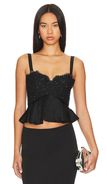 MAJORELLE Mariella Top in Black - MAJORELLE Haut Mariella en Noir - MAJORELLE Mariella 黑色上衣 - MAJORELLE Mariella Top in Schwarz - MAJORELLE 마리엘라 탑 - MAJORELLE Top Mariella in nero