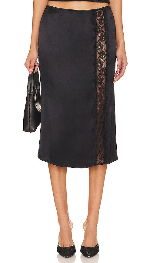 MAJORELLE Maura Midi Skirt in Black - MAJORELLE Jupe mi-longue Maura en noir - MAJORELLE Maura 黑色中长半身裙 - MAJORELLE Maura Midirock in Schwarz - MAJORELLE MAURA 미디 스커트 - Gonna longuette MAJORELLE Maura in nero