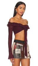 MAJORELLE Monique Crop Top in Wine