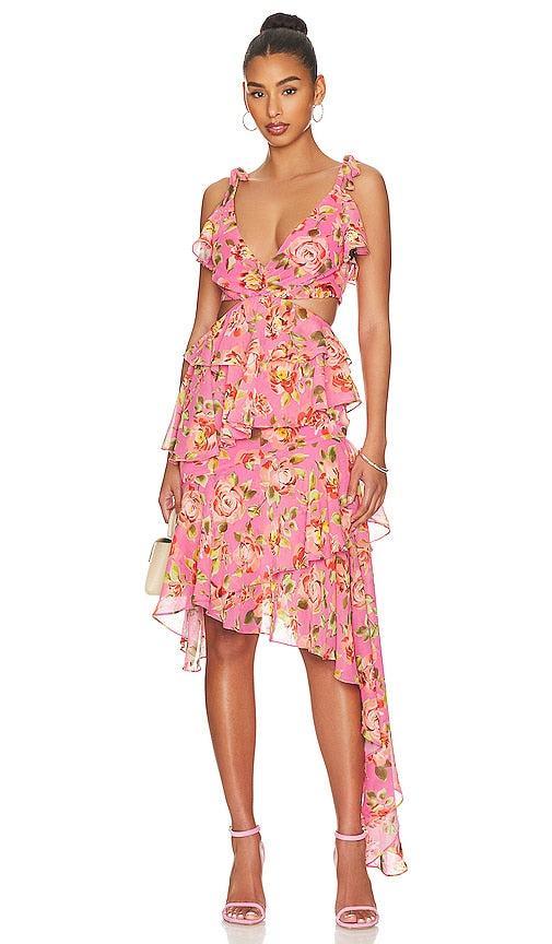 MAJORELLE Paloma Gown in Pink - Robe MAJORELLE Paloma en rose - MAJORELLE 粉色帕洛玛礼服 - MAJORELLE Paloma Kleid in Rosa - MAJORELLE 팔로마 가운 핑크색 - Abito MAJORELLE Paloma in rosa