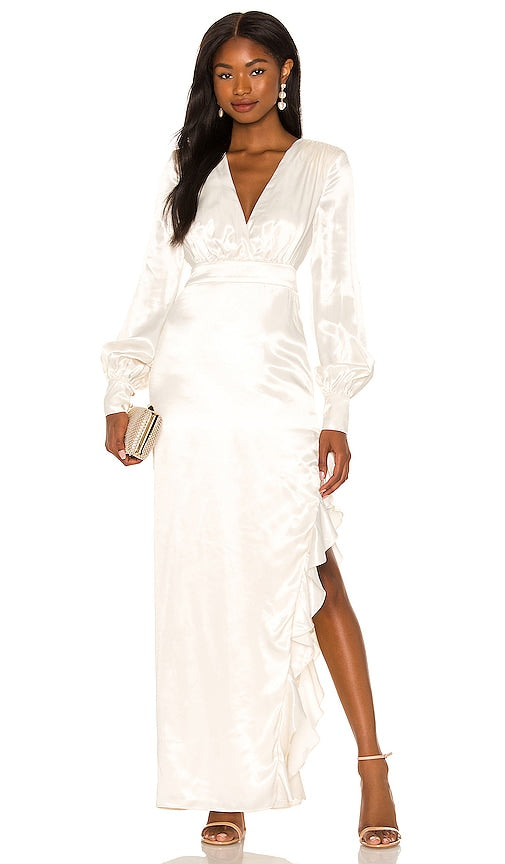 MAJORELLE Pearl Gown in Cream - Robe perlée MAJORELLE en crème - MAJORELLE 奶油色珍珠礼服 - MAJORELLE Perlenkleid in Creme - MAJORELLE 펄 가운 - MAJORELLE Abito di perle color crema