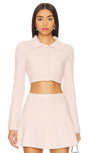 MAJORELLE Solveig Cardigan in Rose - Cardigan MAJORELLE Solveig en Rose - MAJORELLE Solveig 玫瑰色开衫 - MAJORELLE Solveig Cardigan in Rose - MAJORELLE 솔베이그 가디건 - Cardigan Solveig MAJORELLE in rosa